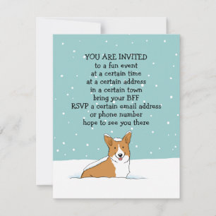 Weihnachtsferien-Corgi-Party-Ankündigungen Einladung
