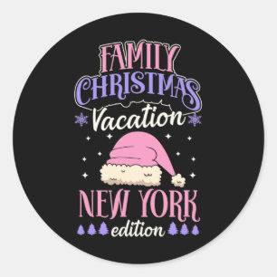 Weihnachtsferien der Familie New York Edition Matc Runder Aufkleber