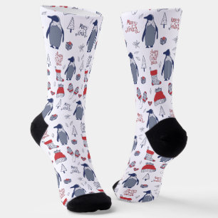 Weihnachtsferien-Elemente Pinguine Hüte Handschuhe Socken
