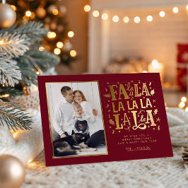 Weihnachtsferien Fa La La Whimsical Familie Folien Feiertagskarte
