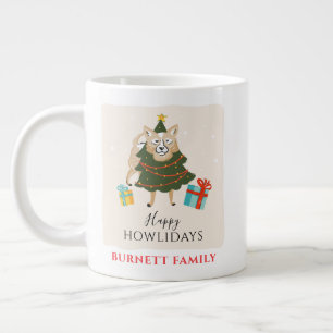 Weihnachtsferien Familie Wiedersehen Hund Feiertag Jumbo-Tasse