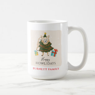 Weihnachtsferien Familienzusammenkunft Hund Howlid Kaffeetasse