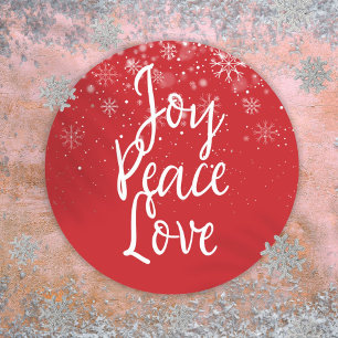 Weihnachtsferien Freude Frieden Liebe Runder Aufkleber