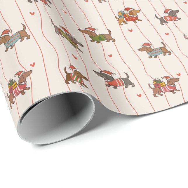 Weihnachtsferien für Hunde Geschenkpapier (Rolleneckpunkt)
