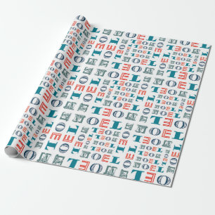 Weihnachtsferien gemischtes Schriftbild-Muster Geschenkpapier