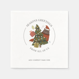 Weihnachtsferien Geschäftsinhaber Papier Serviette