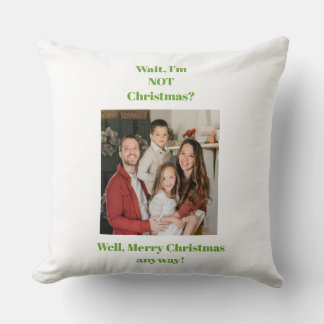 Weihnachtsferien grüner Text Foto Kissen