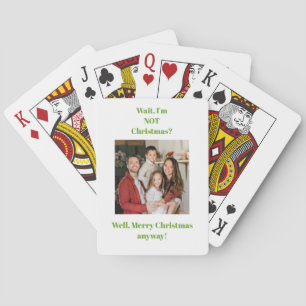 Weihnachtsferien grüner Text Foto  Spielkarten