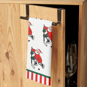 Weihnachtsferien im Hockey-Stil Geschirrtuch