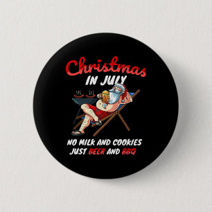 Weihnachtsferien im Juli Weihnachtsmann Xmas-Party Button