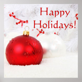 Weihnachtsferien in Rot und Weiß Poster