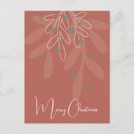 Weihnachtsferien Mistelzweig rot Postkarte