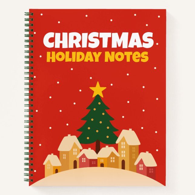 Weihnachtsferien Notizbuch – linierte Notizen (Vorderseite)