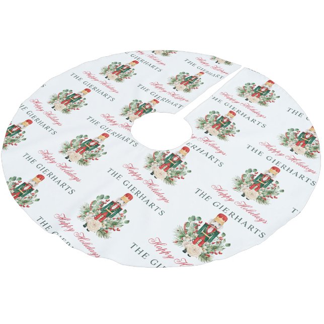 Weihnachtsferien Nussknacker Familienmanuskript Polyester Weihnachtsbaumdecke (Schrägansicht)