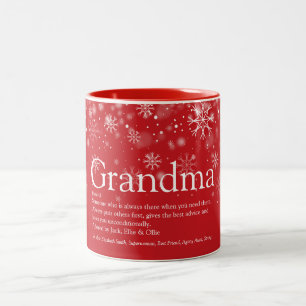 Weihnachtsferien Oma Großmutter Definition Zweifarbige Tasse