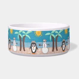 Weihnachtsferien Pinguin und Snowman Napf