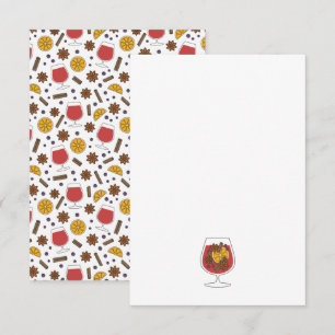 Weihnachtsferien Roter Glühwein Gewürze Mitteilungskarte