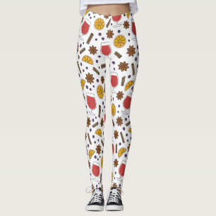 Weihnachtsferien roter Glühwein Gewürzgetränk Leggings