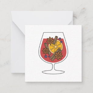 Weihnachtsferien roter Glühwein Gewürzgetränk Mitteilungskarte