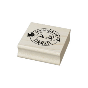 Weihnachtsferien-Santa-Mail-Briefmarke Gummistempel