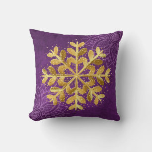 Weihnachtsferien-Schneeflocke Chrysantheme Kissen