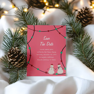Weihnachtsferien – Schneemann-Duo & Lichterkette Save The Date