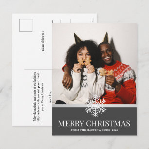 Weihnachtsferien Script Family One Foto Feiertagspostkarte