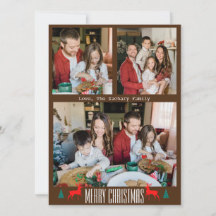 Weihnachtsferien Skript Familie Drei Foto Feiertagskarte