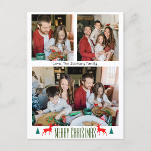 Weihnachtsferien Skript Familie Drei Foto Feiertagspostkarte