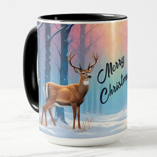 Weihnachtsferien-Tasse in einem Schneewald Tasse
