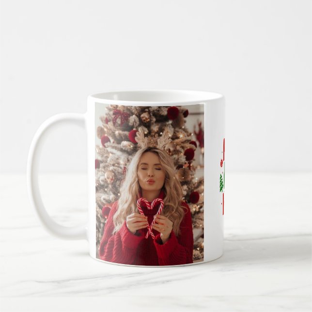 Weihnachtsferien, Tasse, personalisierte Umarmunge Kaffeetasse (Links)