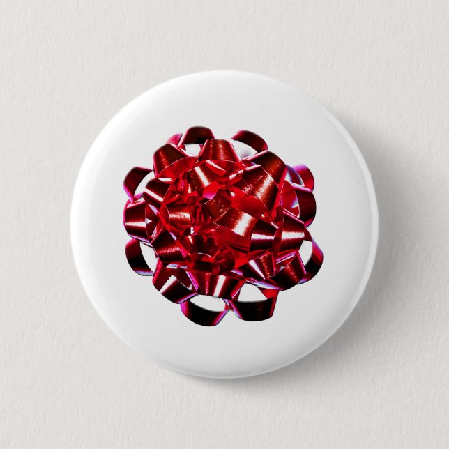 Weihnachtsferien Winter Roter Weihnachtsbock Button (Vorderseite)