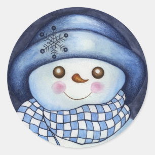Weihnachtsferien-Winter-Schneemann-Aufkleber Runder Aufkleber