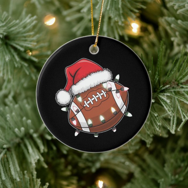 Weihnachtsfest American Football Lover Keramik Ornament (Baum)
