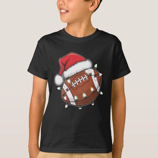 Weihnachtsfest American Football Lover T-Shirt (Vorderseite)