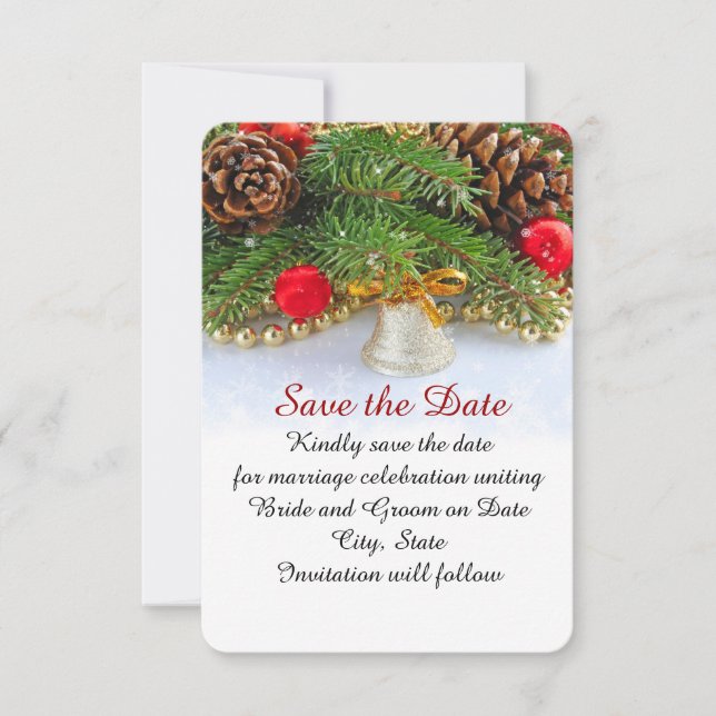 Weihnachtsfest Bell Save the Date (Vorderseite)