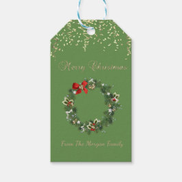 Weihnachtsfest , Confetti, Grün Geschenkanhänger