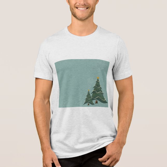 Weihnachtsfest der Männer Tri-Blend Shirt (Vorderseite)
