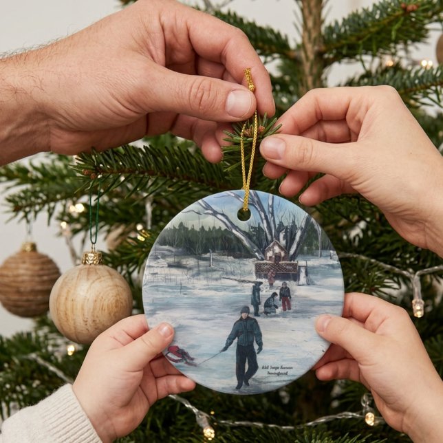 Weihnachtsfest Erster SnowFall Keramik Ornament (Von Creator hochgeladen)