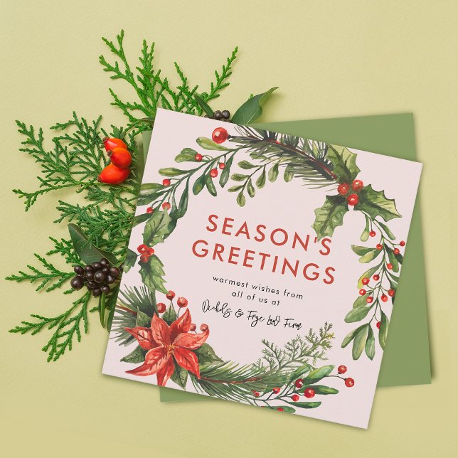 Weihnachtsfest Feiertagskarte (Business Christmas Festive Wreath Holiday Card)