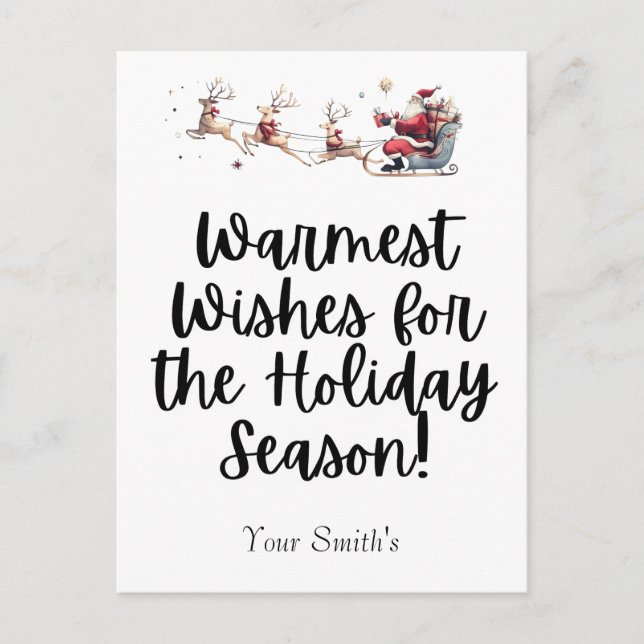 Weihnachtsfest Feiertagspostkarte (Vorderseite)