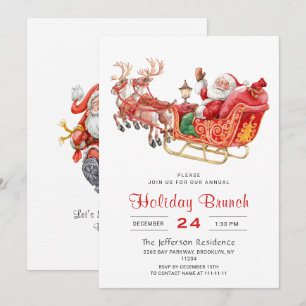 Weihnachtsfest Frühstück mit dem Weihnachtsmann Einladung