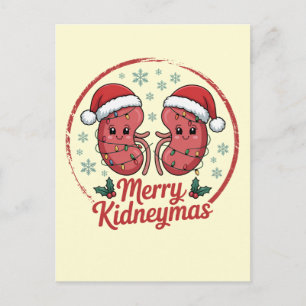 Weihnachtsfest für Nierenfans Lustiges Nieren-Them Postkarte