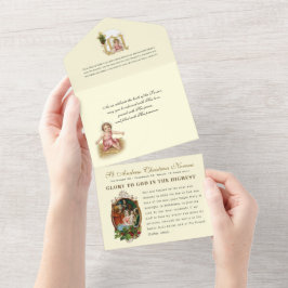 Weihnachtsfest Gebet Vintag Religiöse Novena All In One Einladung