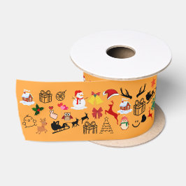 🎄 ✨ Weihnachtsfest gedruckte Satin Ribbon Roll Satinband