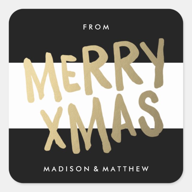 Weihnachtsfest | Geschenketiketten für Feiertage Quadratischer Aufkleber (Vorderseite)