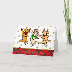 Weihnachtsfest Golden Retrievers Feiertagskarte