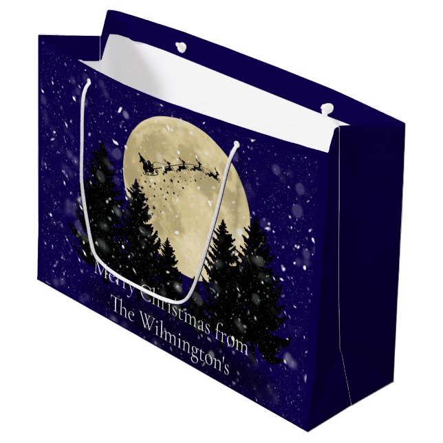 Weihnachtsfest Große Geschenktüte (Vorderseite Schrägansicht)