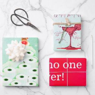 Weihnachtsfest Hirsche Cocktail Tree Shiny Geschenkpapier Set