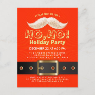 Weihnachtsfest, Ho, Feiertag einladen Einladungspostkarte